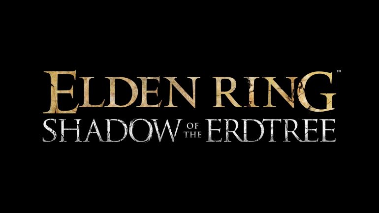 The text "Elden Ring Shadow of the Erdtree" on a black background.