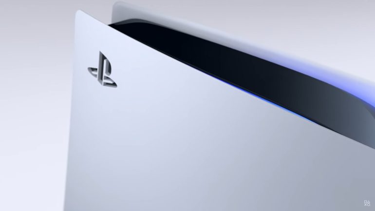 The top of the PS5 console
