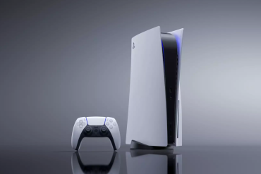A PlayStation 5 console and DualSense controller