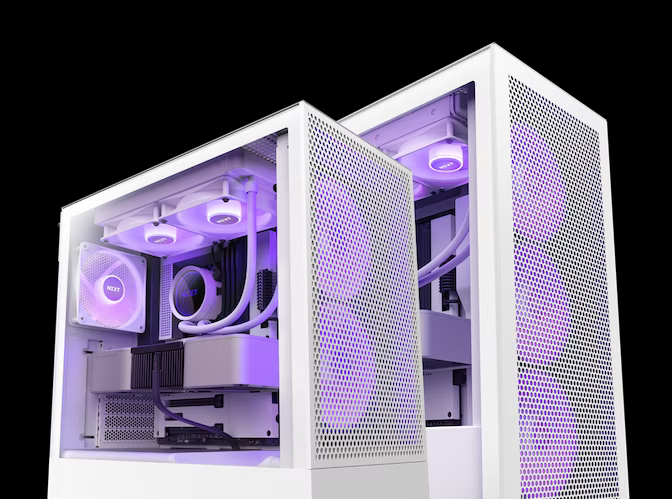 Two white desktops from NZXT