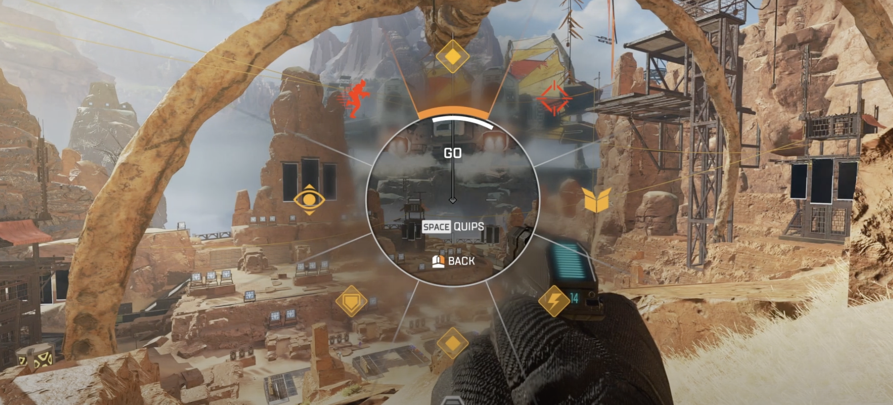 The ping wheel in Apex Legends.