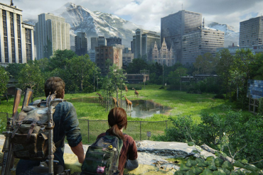 Joel and Ellie watching Giraffes in the distance