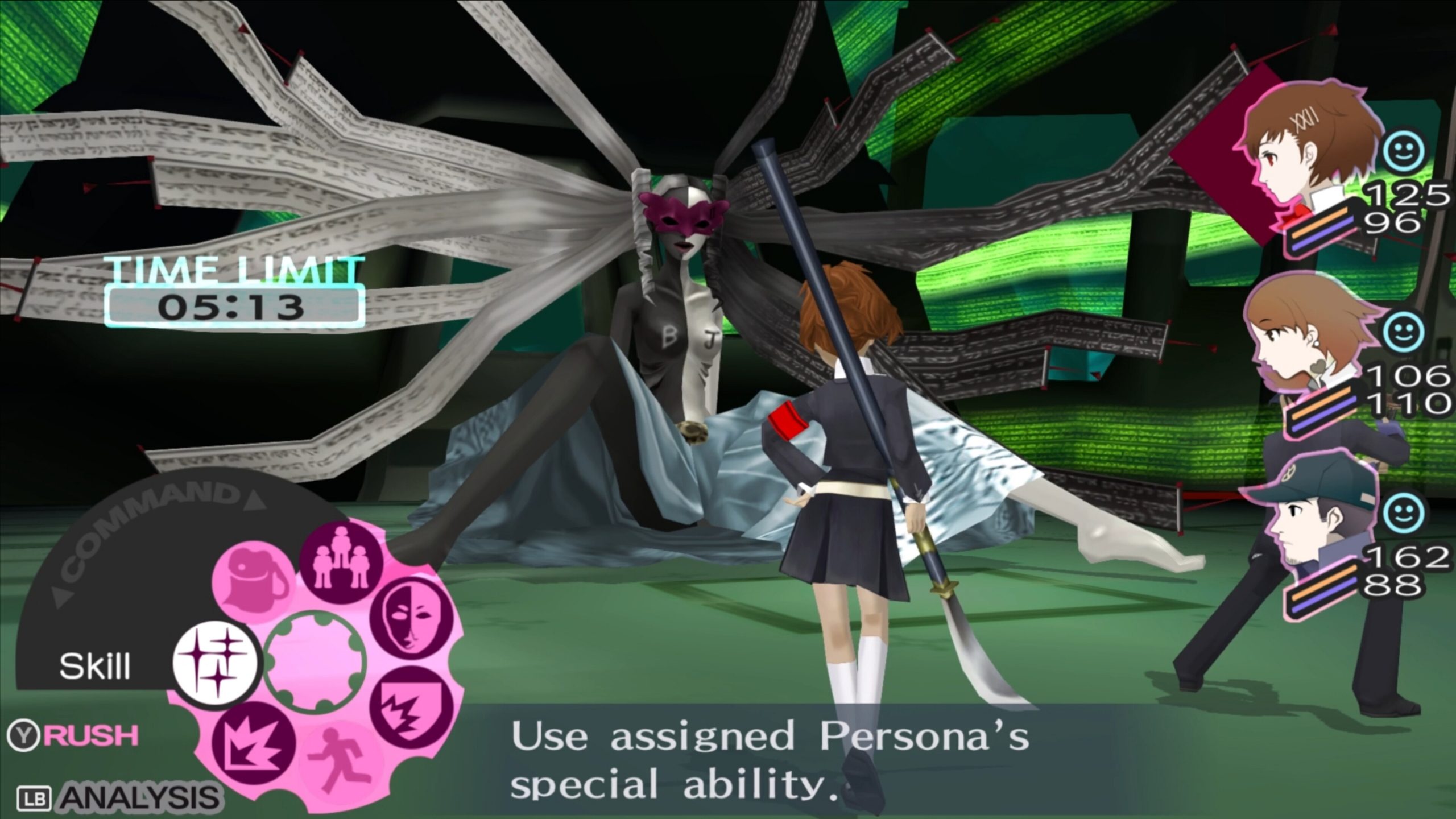 A combat screenshot in Persona 3.