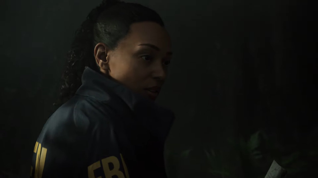 Saga Anderson with FBI jacket
