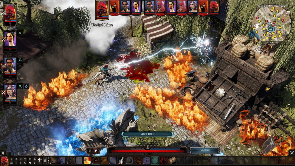 Divinity Original Sin 2 combat gameplay: character casting a lightning spell